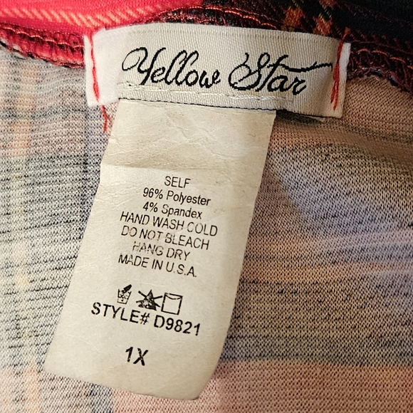Yellow Star red plaid 1× dress - Picture 4 of 4